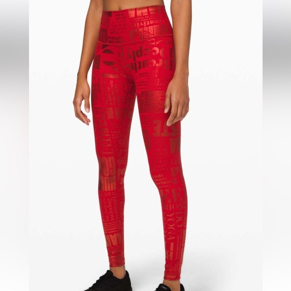 lululemon athletica Pants - Lululemon Wunder Under High-Rise Tight 28" *Full-On Luxtreme Manifesto Sz 2 EUC
